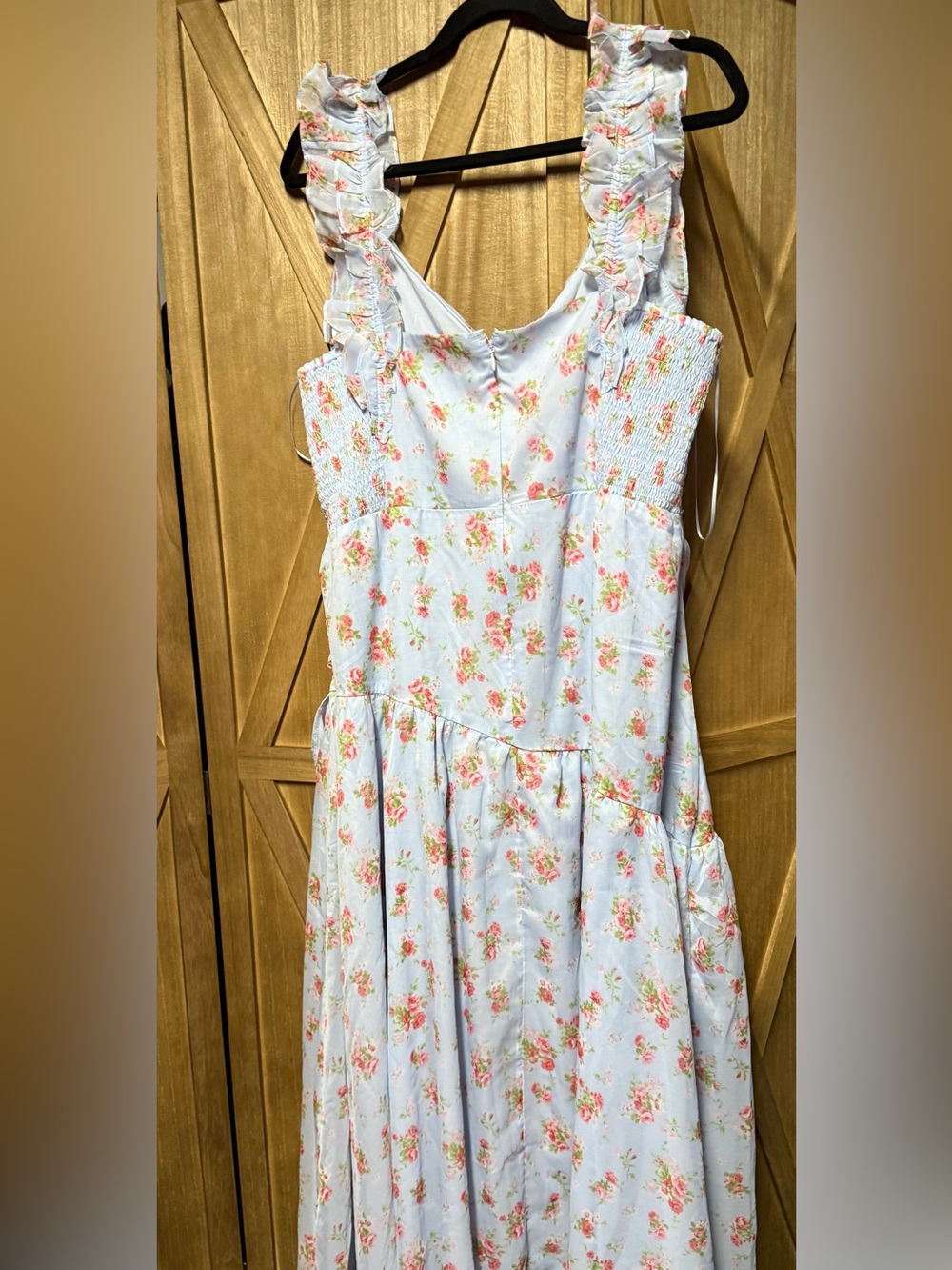 Abercrombie Fitch NWOT Light Blue Floral Ruffled Hi Low Dress XXL - Picture 4 of 5